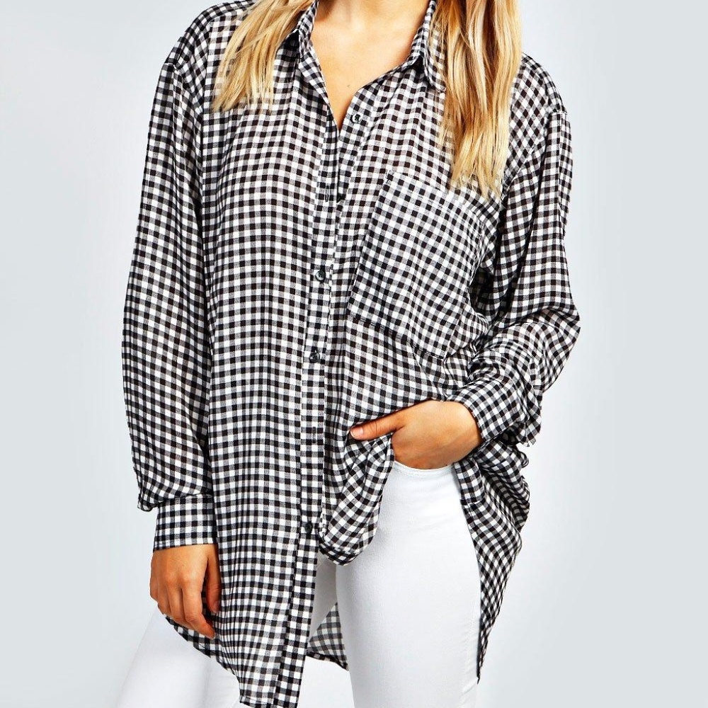 Abercrombie & Fitch Gingham Oversized Shirt